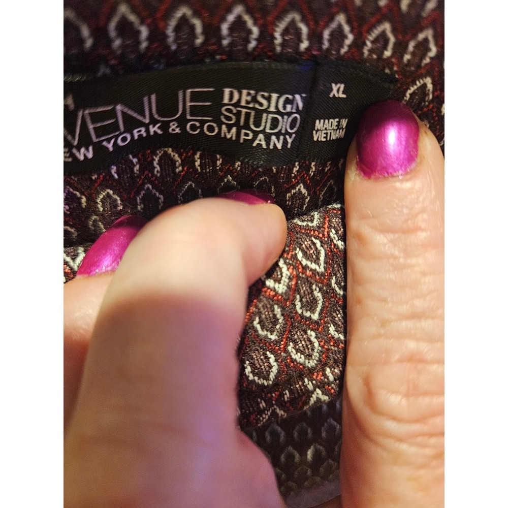 NY&C Ave‎ Design Studio XL Geometric Print Pull On Pants - Picture 4 of 6
